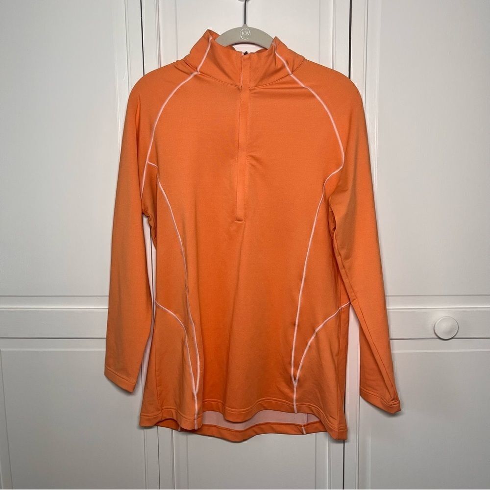 Peter Millar Women's Crown Sport Raglan-Sleeve Perth Layer Orange Size Large